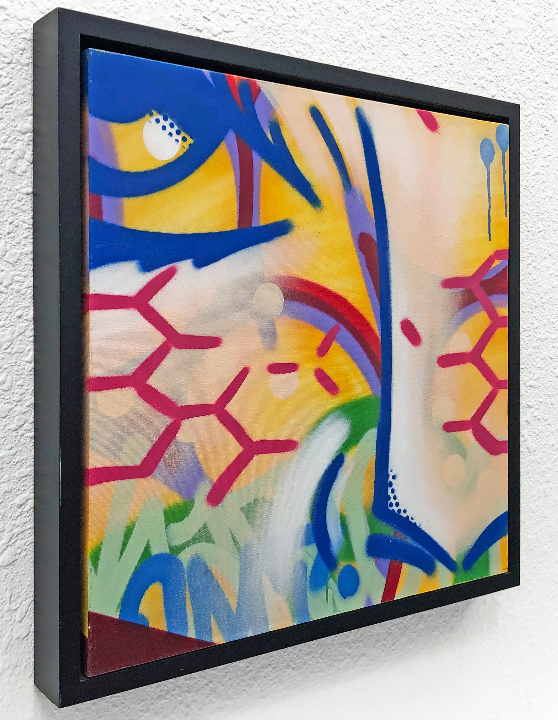 Honey Bee (Graffiti Painting) - Beige Abstract Painting by John Crash Matos