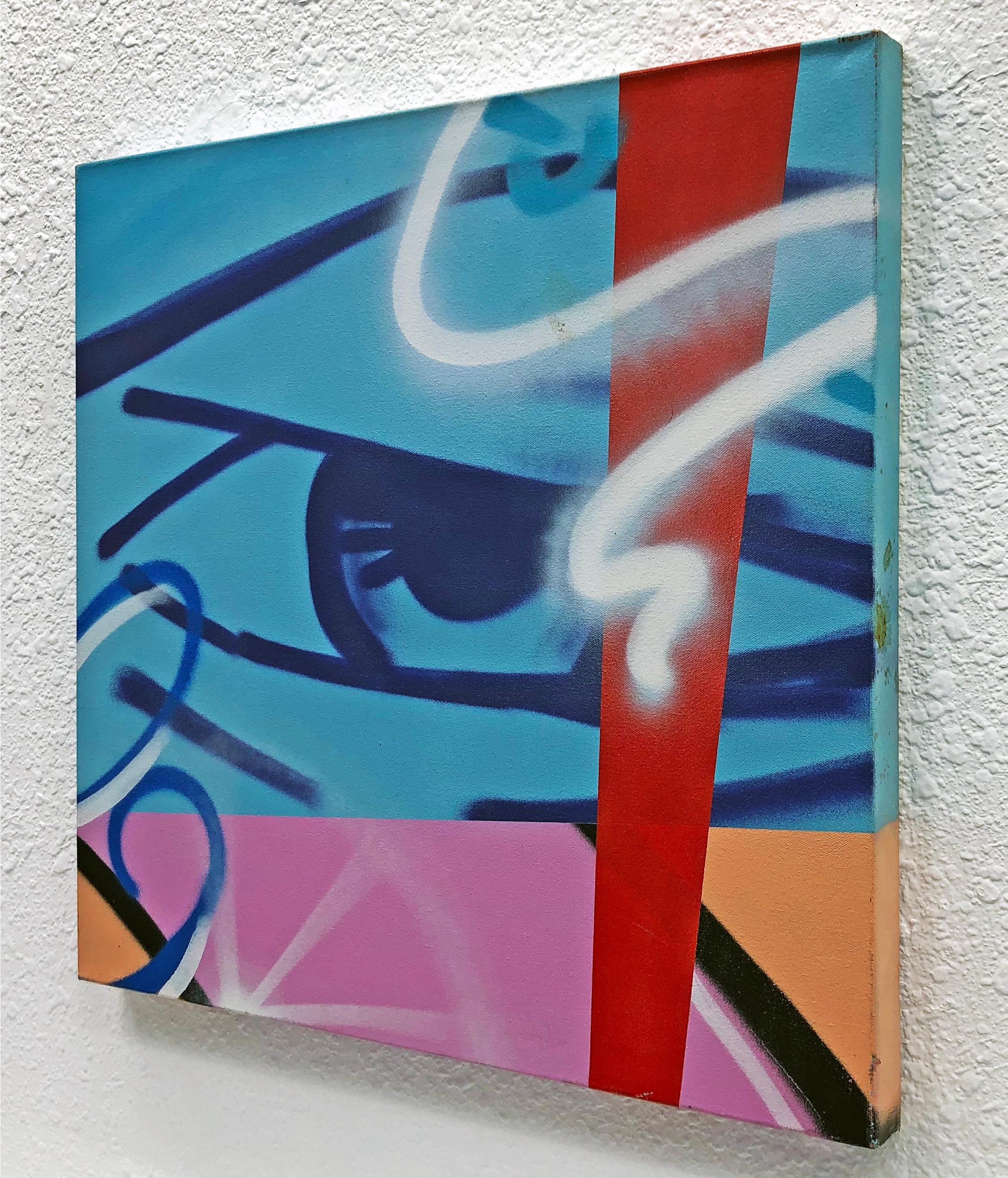 Left Over Lover (Graffiti Painting) - Gray Abstract Painting by John Crash Matos