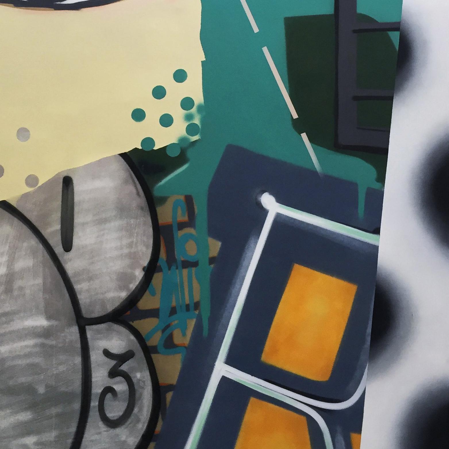 STREET- VIRGIN (Schwarz), Abstract Painting, von John Crash Matos