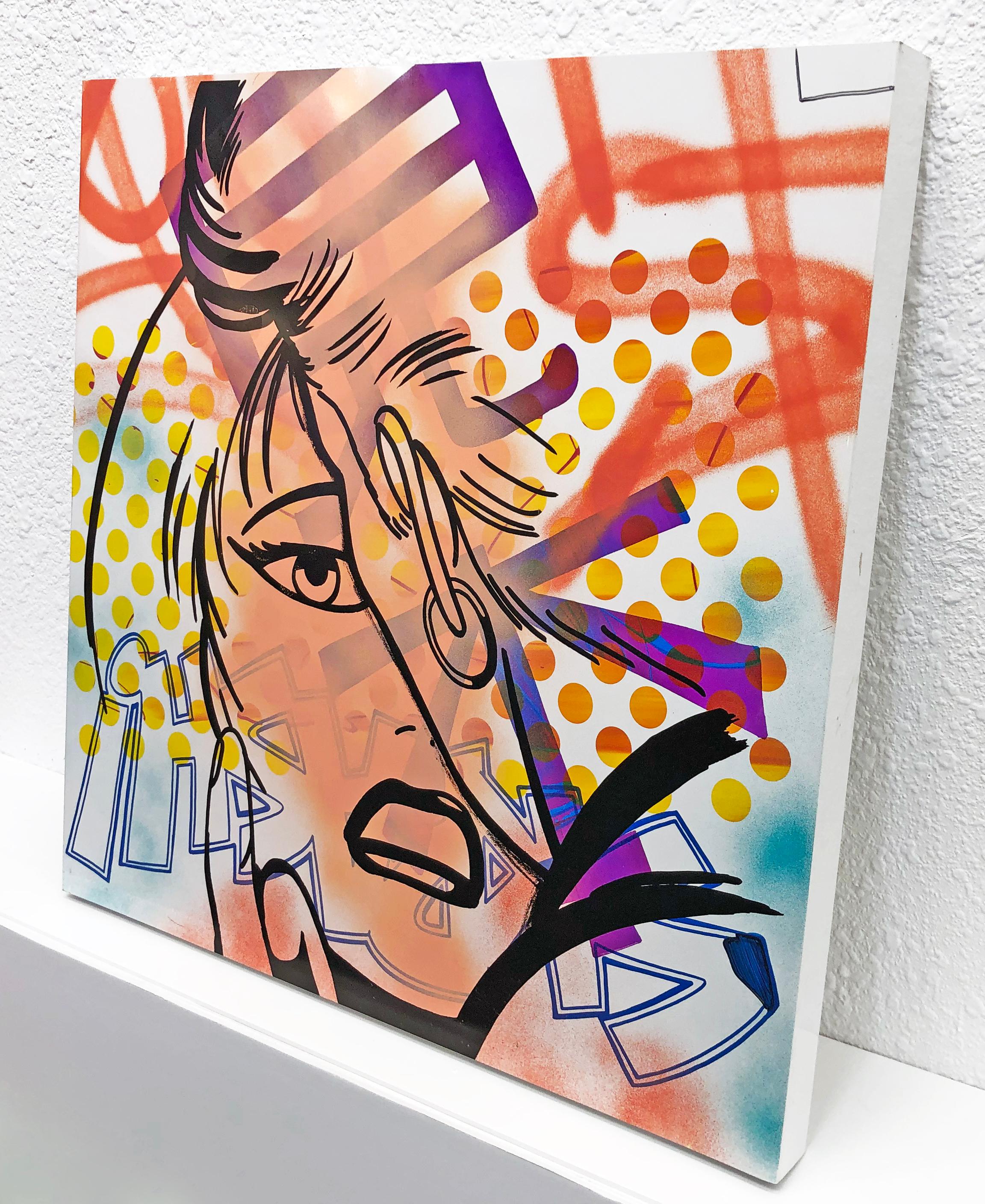 Original acrylic and spray paint on metal panel. Hand signed and dated on verso by John 'Crash' Matos.

Artwork is in excellent condition. Certificate of Authenticity included. All reasonable offers will be considered.

About the Artist: John