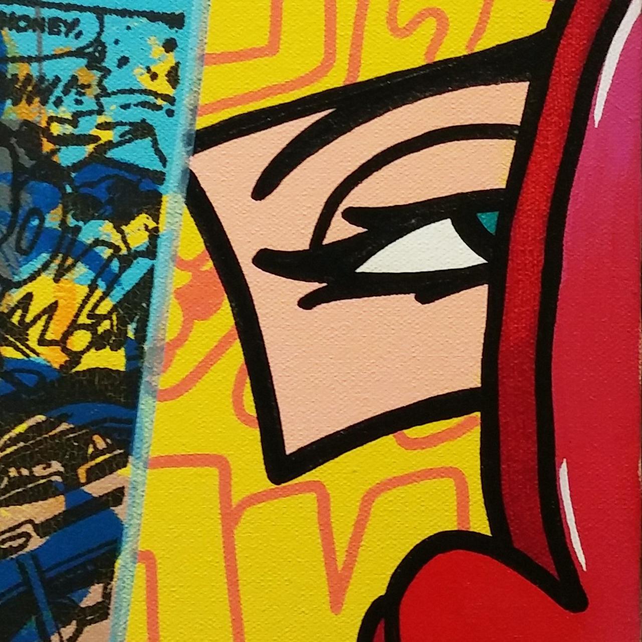 You Phoney (Graffiti-Gemälde) (Gelb), Abstract Painting, von John Crash Matos