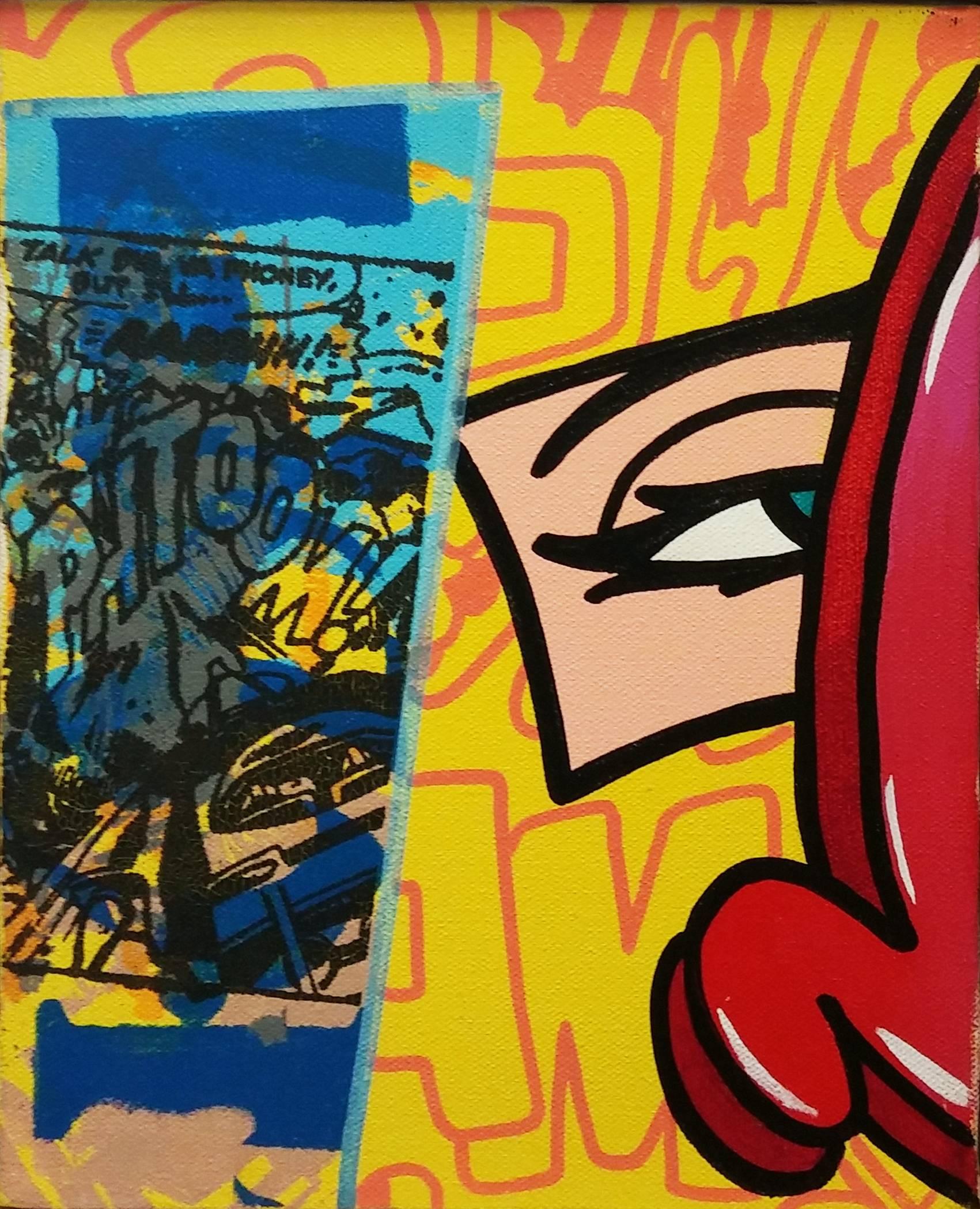 John Crash Matos Abstract Painting – You Phoney (Graffiti-Gemälde)