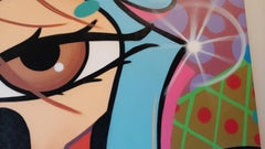 Grande tela 66x82 dipinta con acrilico e vernice spray dalla leggenda dei graffiti di New York CRASH