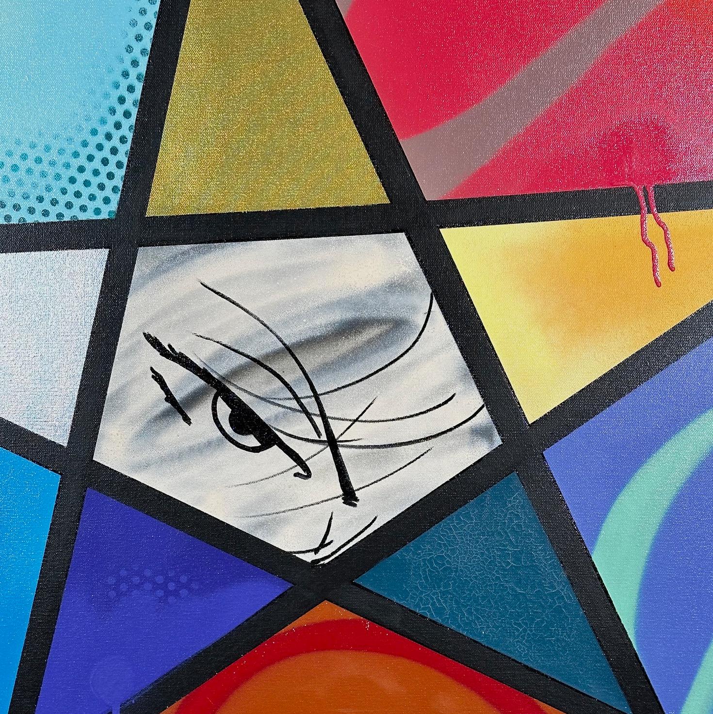 Star Crossed 2 Original Acryl auf Leinwand – Painting von John Crash Matos