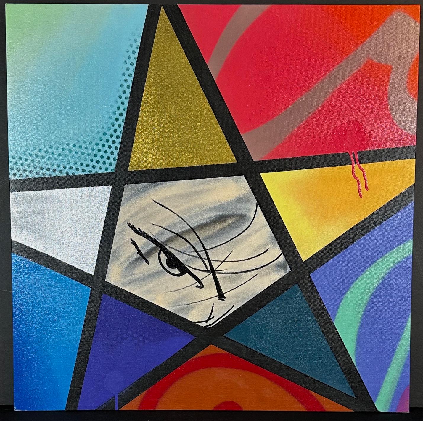 John Crash Matos Abstract Painting – Star Crossed 2 Original Acryl auf Leinwand