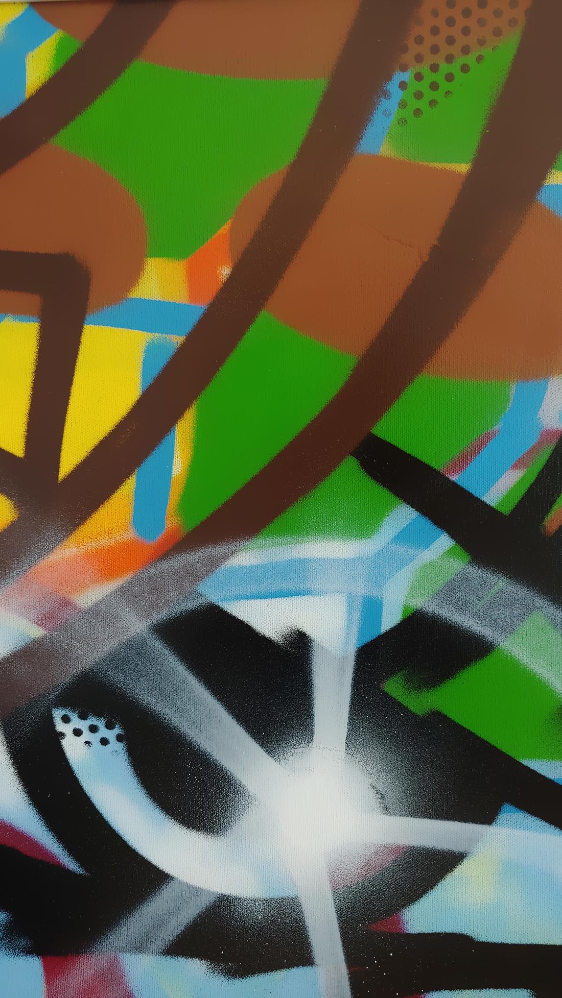 Untitled 11 06 Graffiti e Street art Vernice spray su tela - Painting di John Crash Matos
