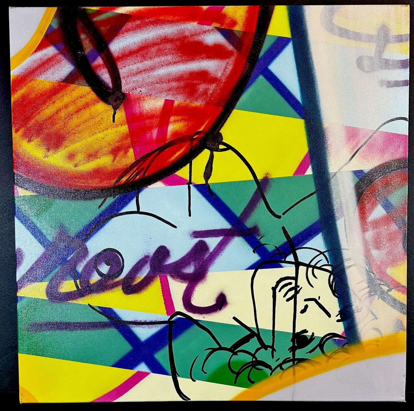 John Crash Matos Abstract Painting - Untitled Original Spray Paint on Canvas