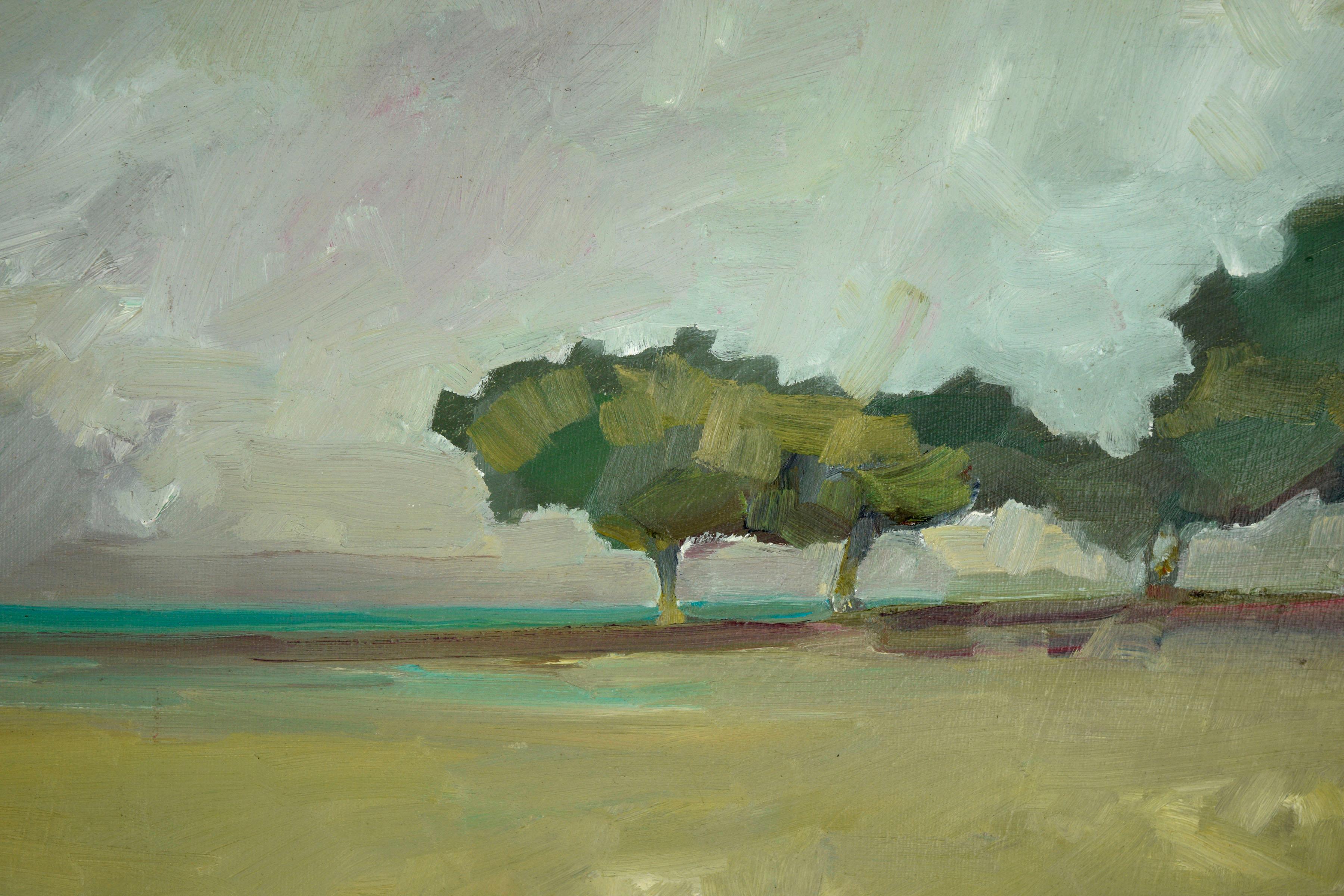 « Visions of Australia », paysage abstrait contemporain avec arbres - Marron Landscape Painting par John Crawford