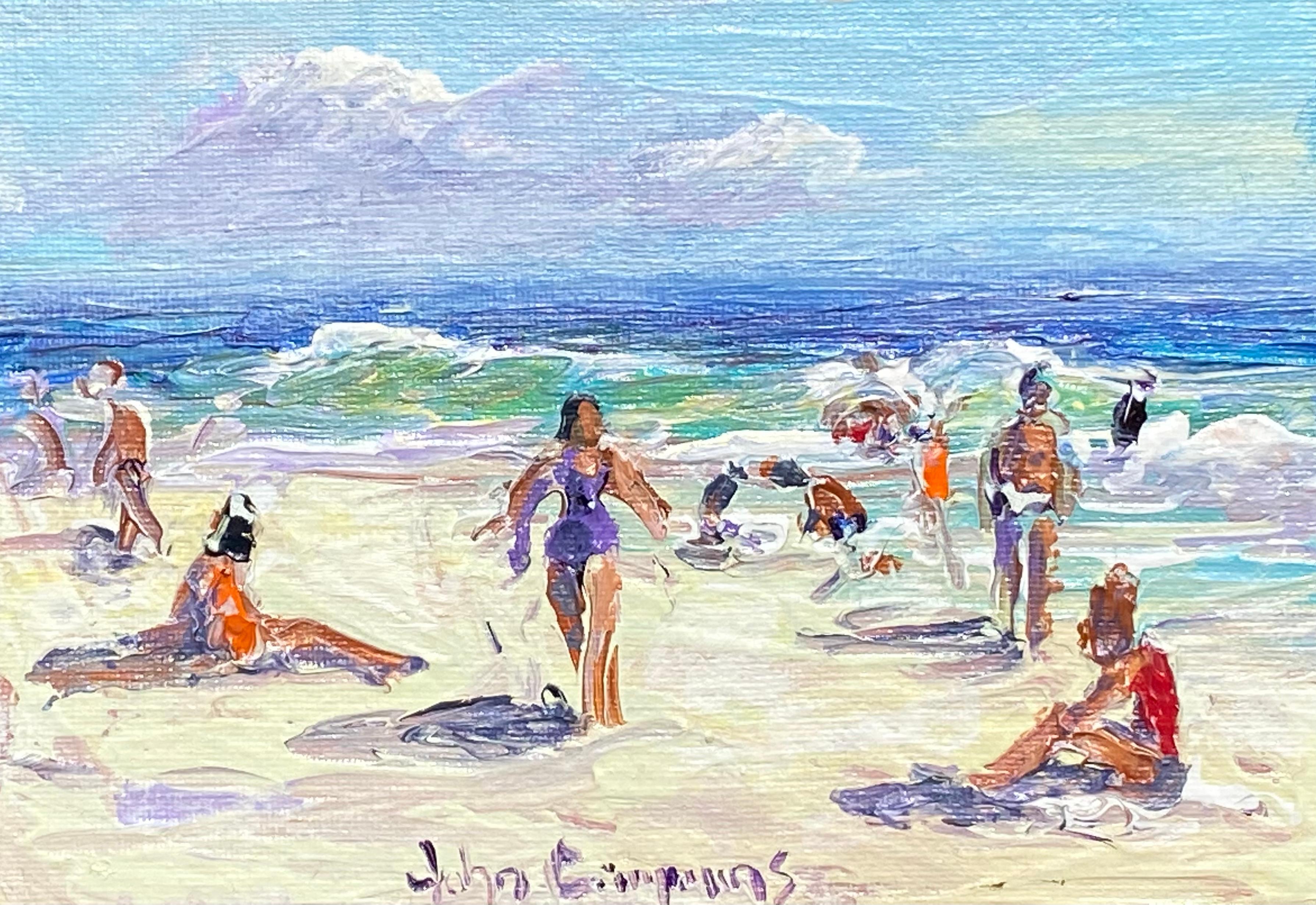 “ Perfect Beach Day” - Painting by John Crimmins