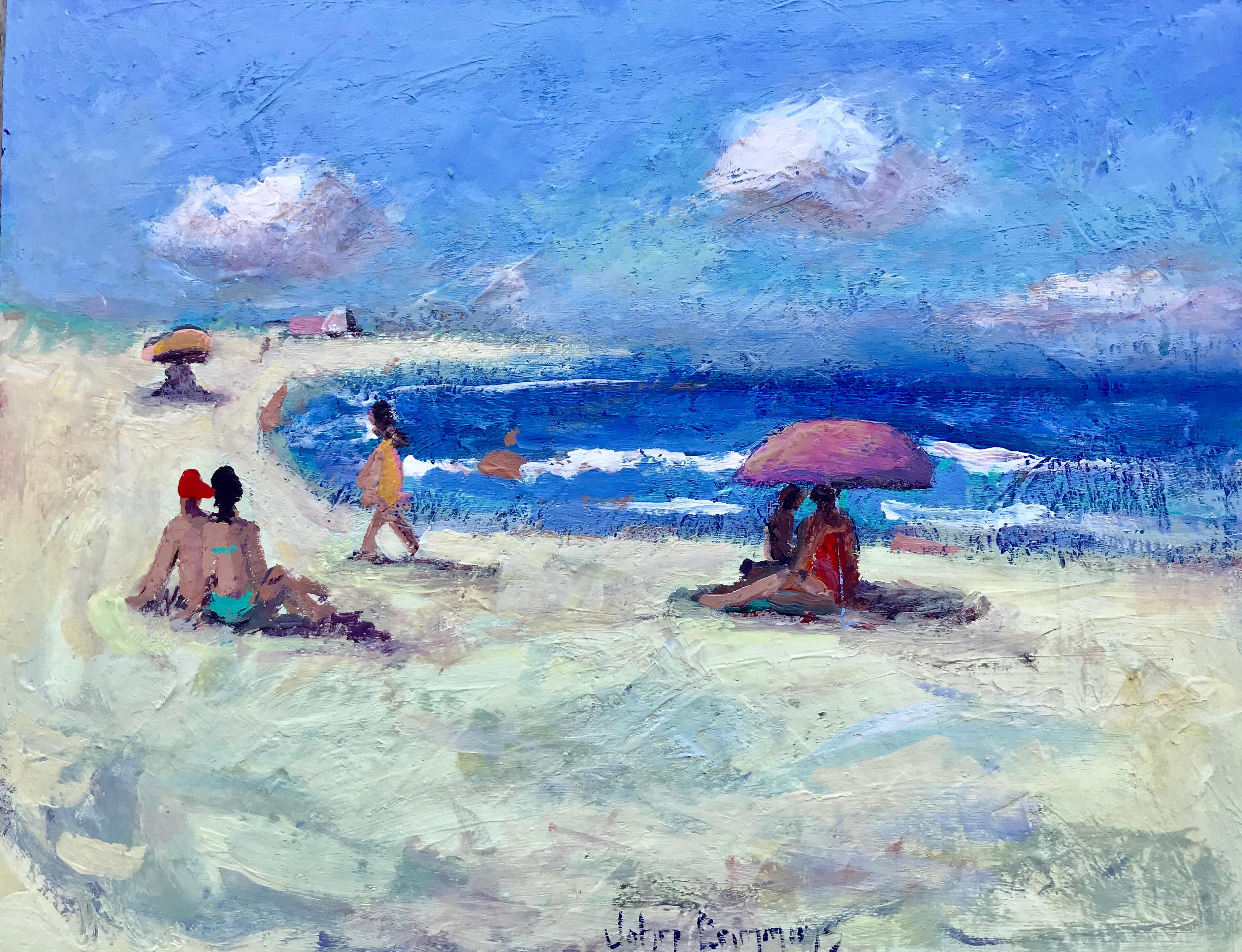 Figurative Painting John Crimmins - Journée de plage