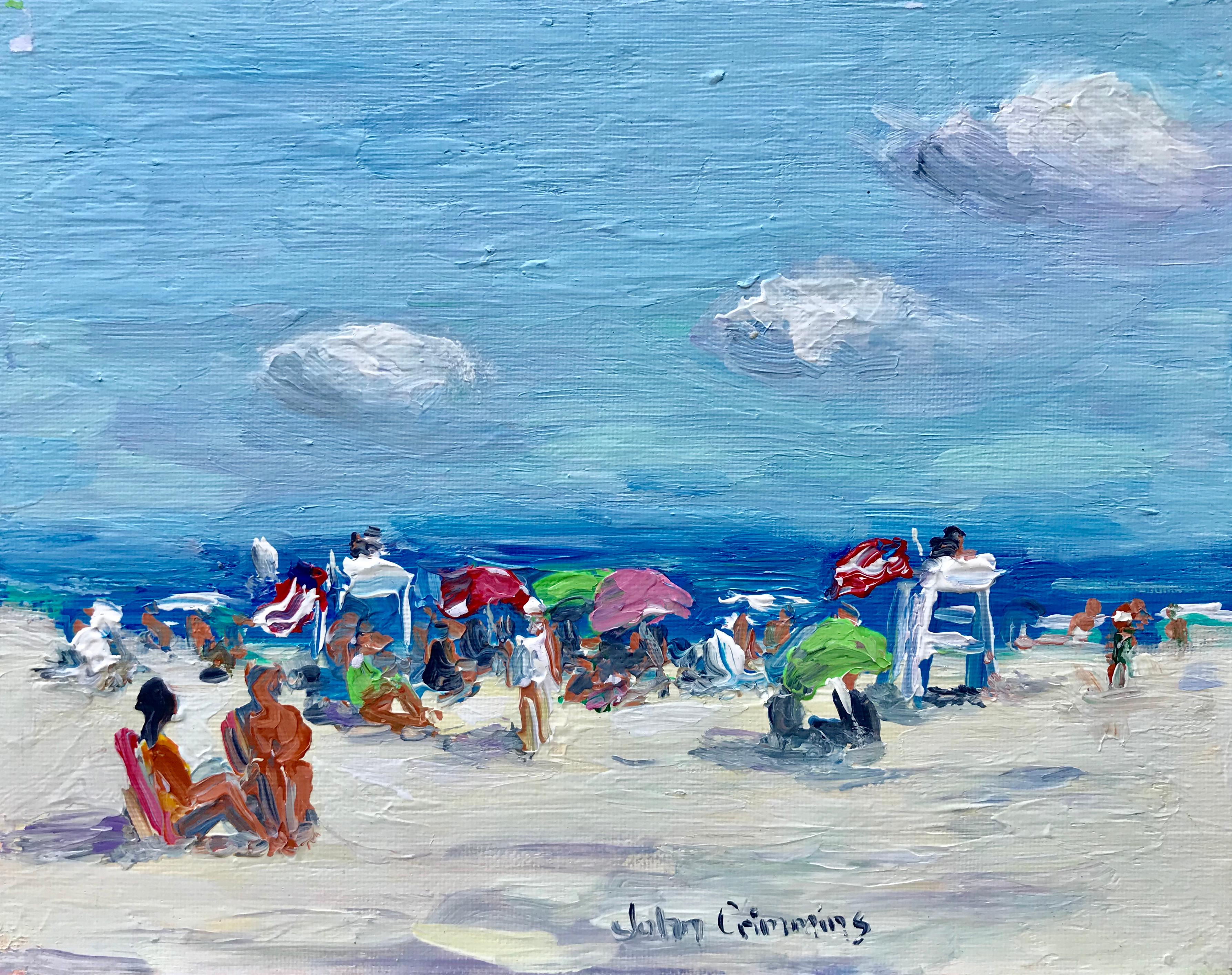 John Crimmins Figurative Painting - “Beach Day”