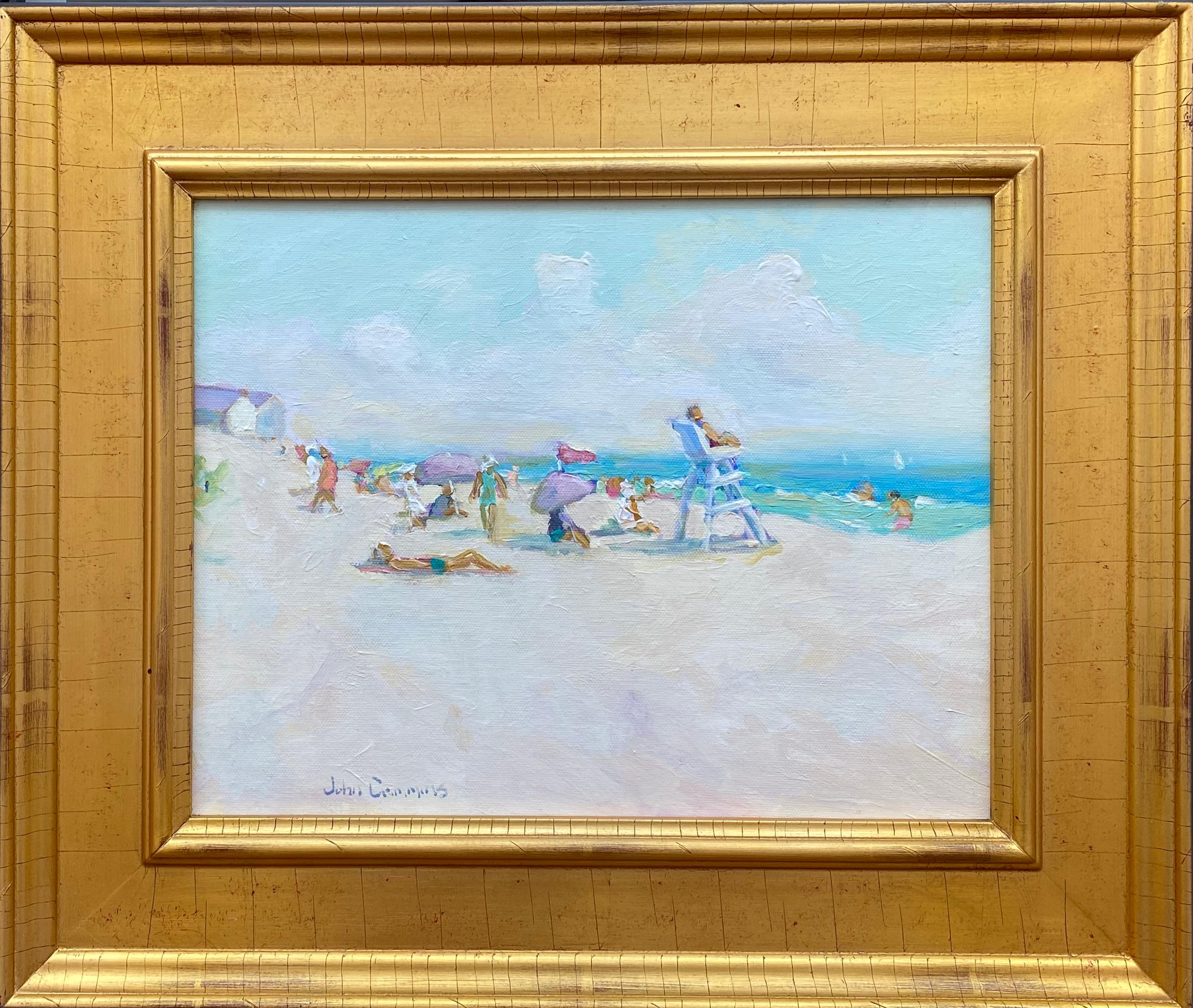 “Cooper’s Beach, Southampton” - Post-Impressionist Painting by John Crimmins