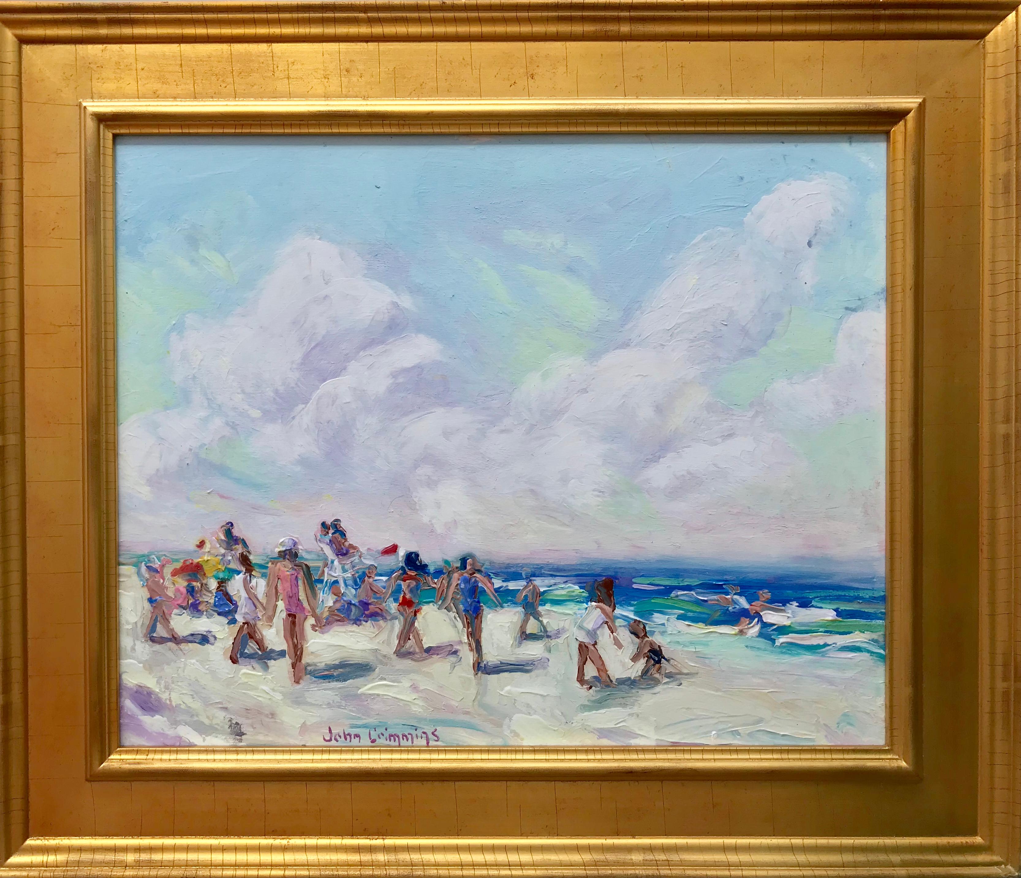 John Crimmins Figurative Painting - “Cooper’s Beach, Southampton”