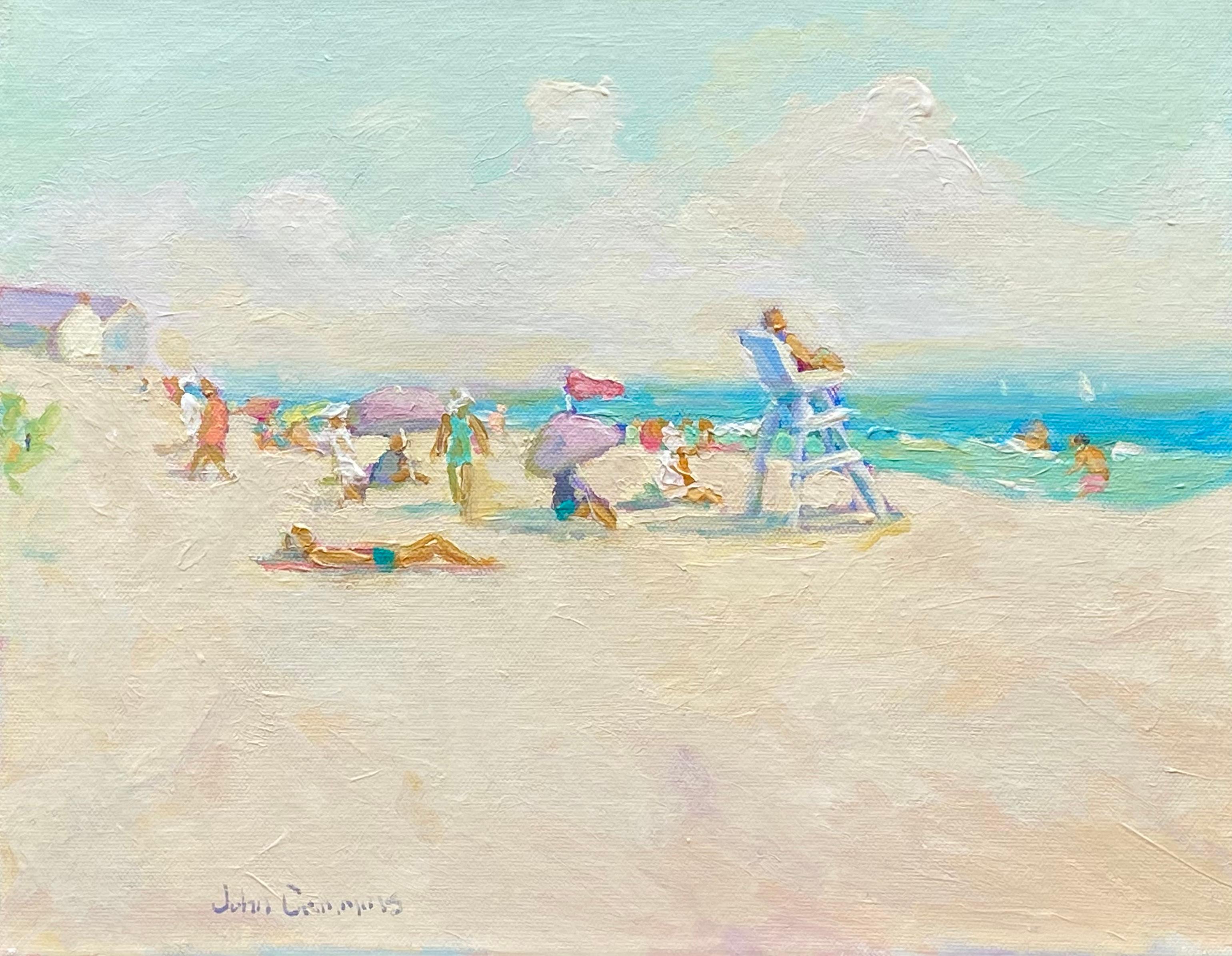 John Crimmins Figurative Painting - “Cooper’s Beach, Southampton”