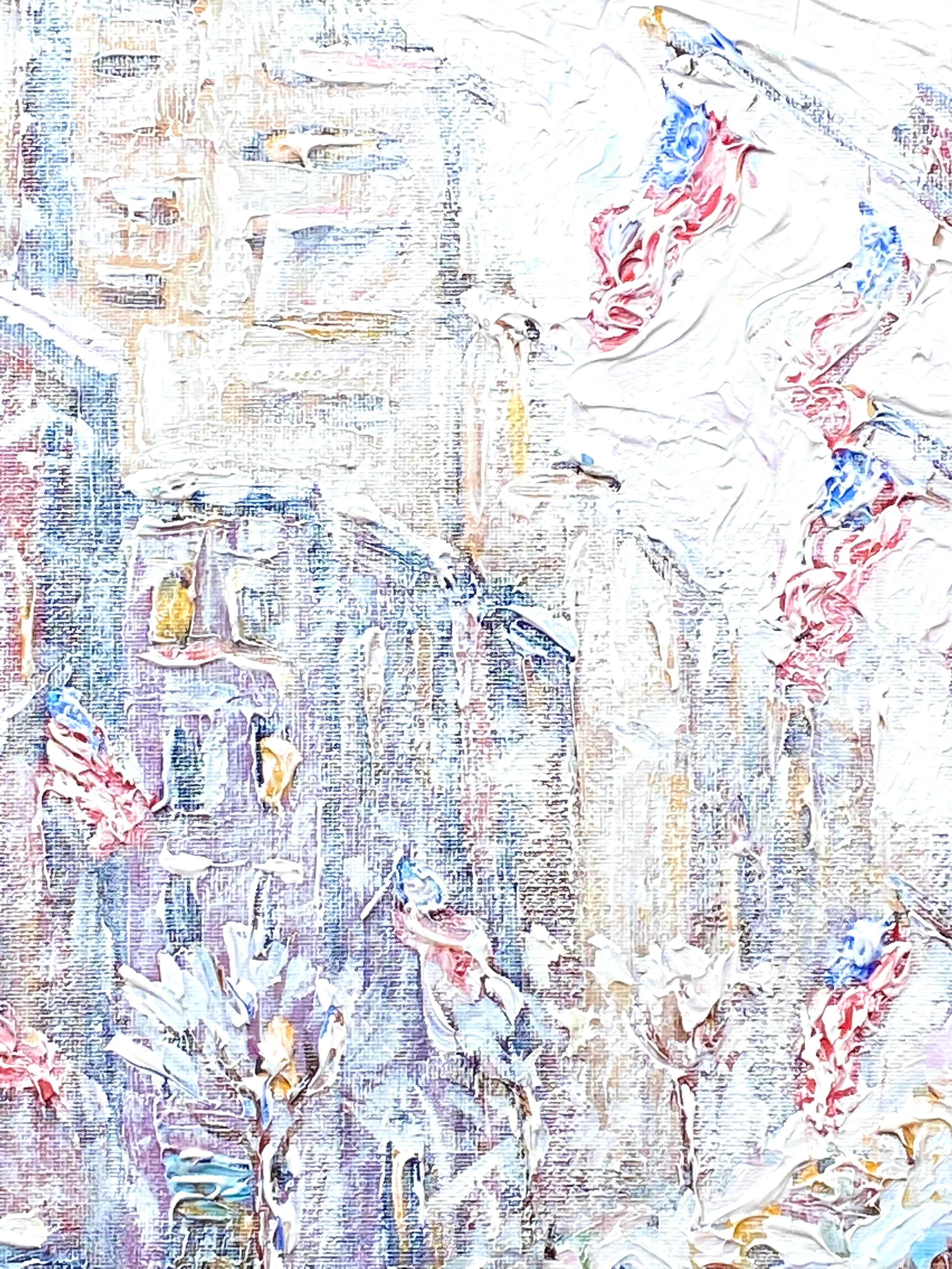 “Flags on Fifth Avenue” - Painting by John Crimmins