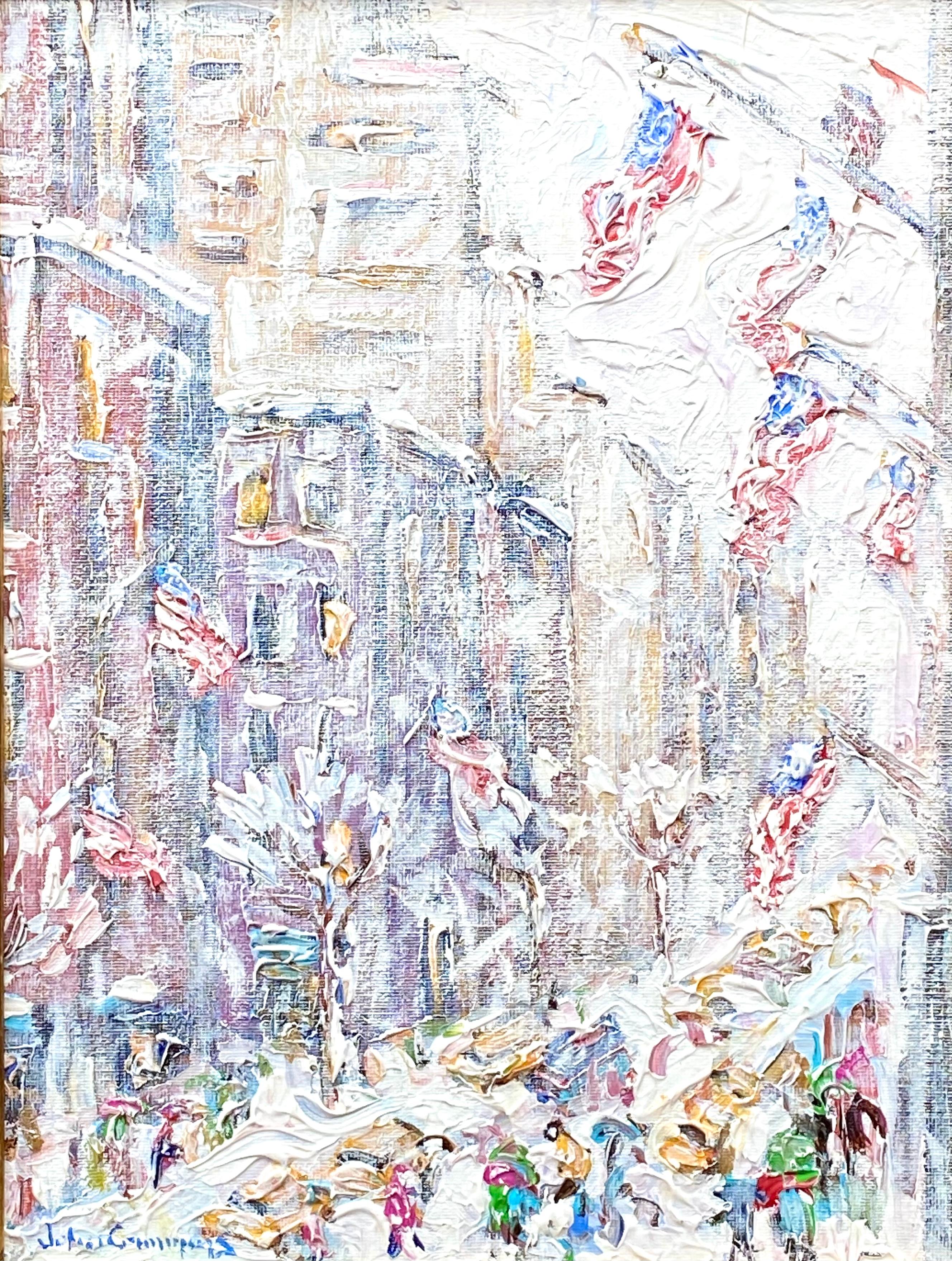 John Crimmins Figurative Painting - “Flags on Fifth Avenue”