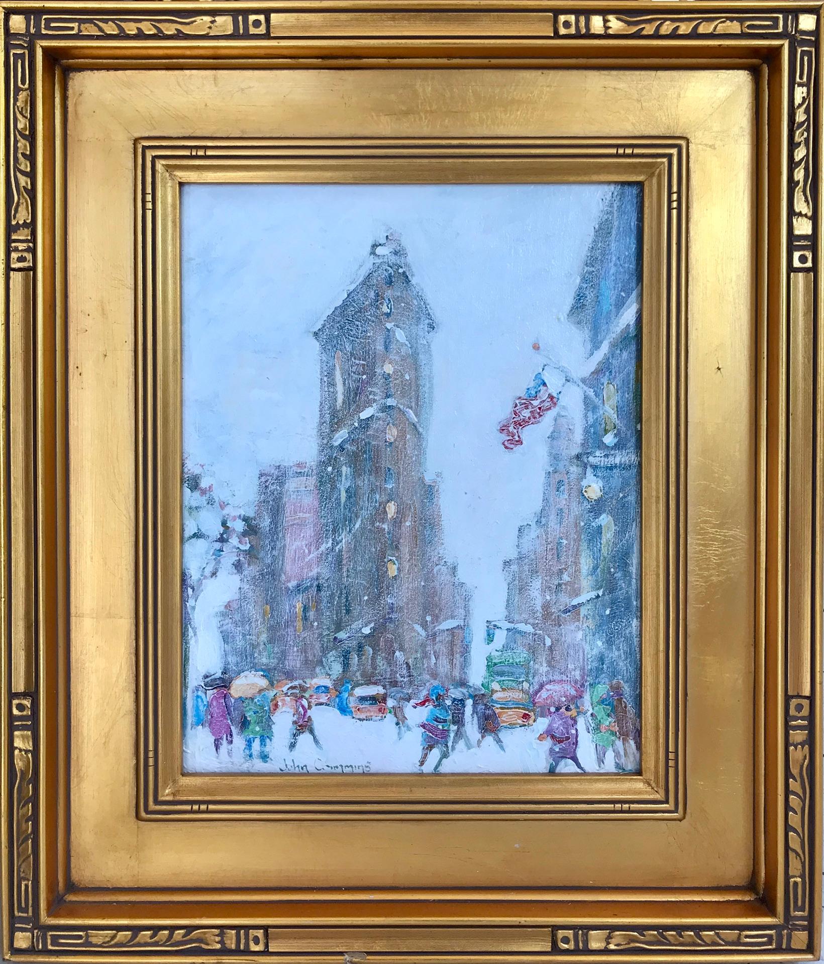 “Flatiron Building, New York” - Painting by John Crimmins