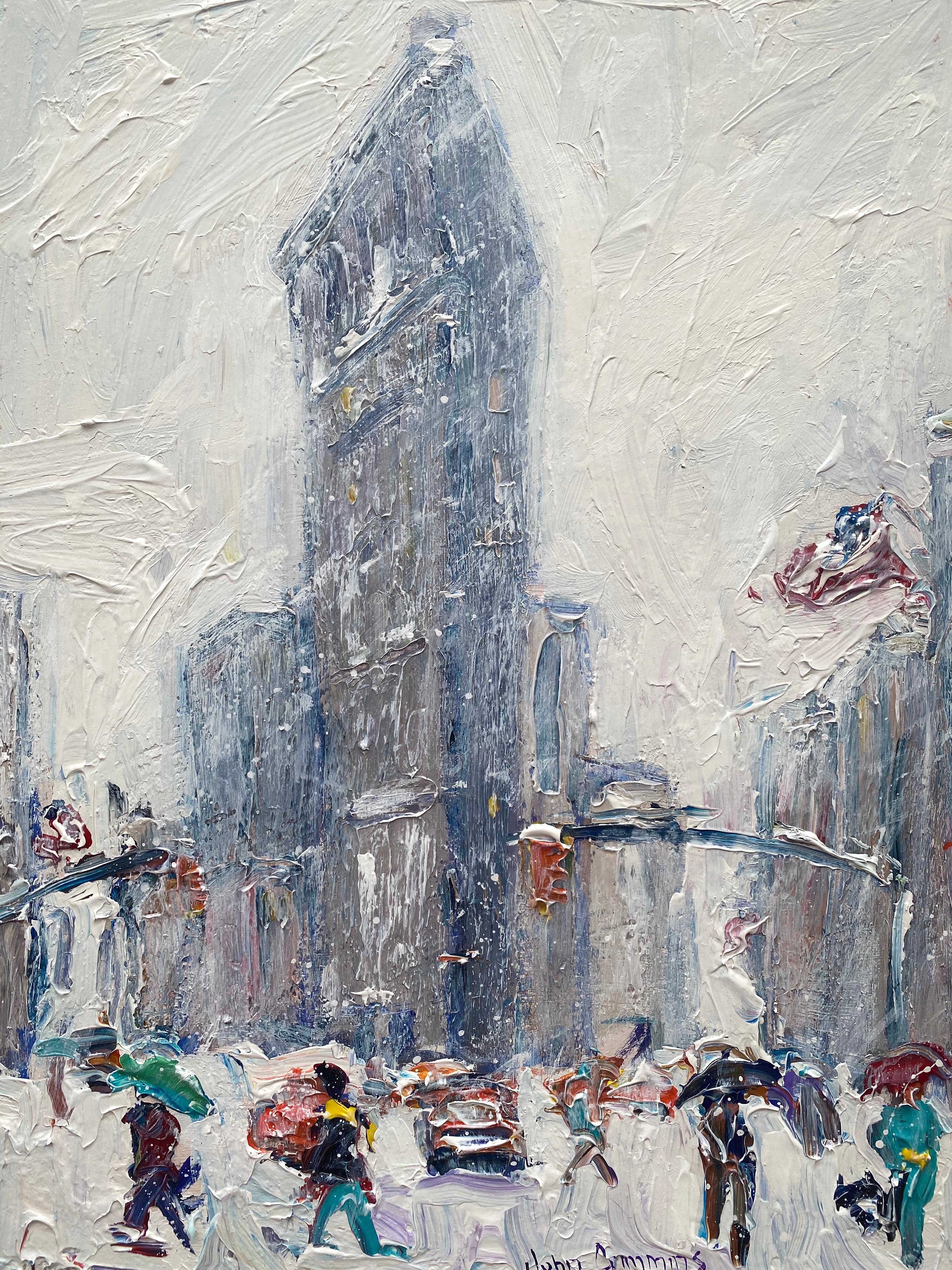 “Flatiron Building, New York” - Post-Impressionist Painting by John Crimmins
