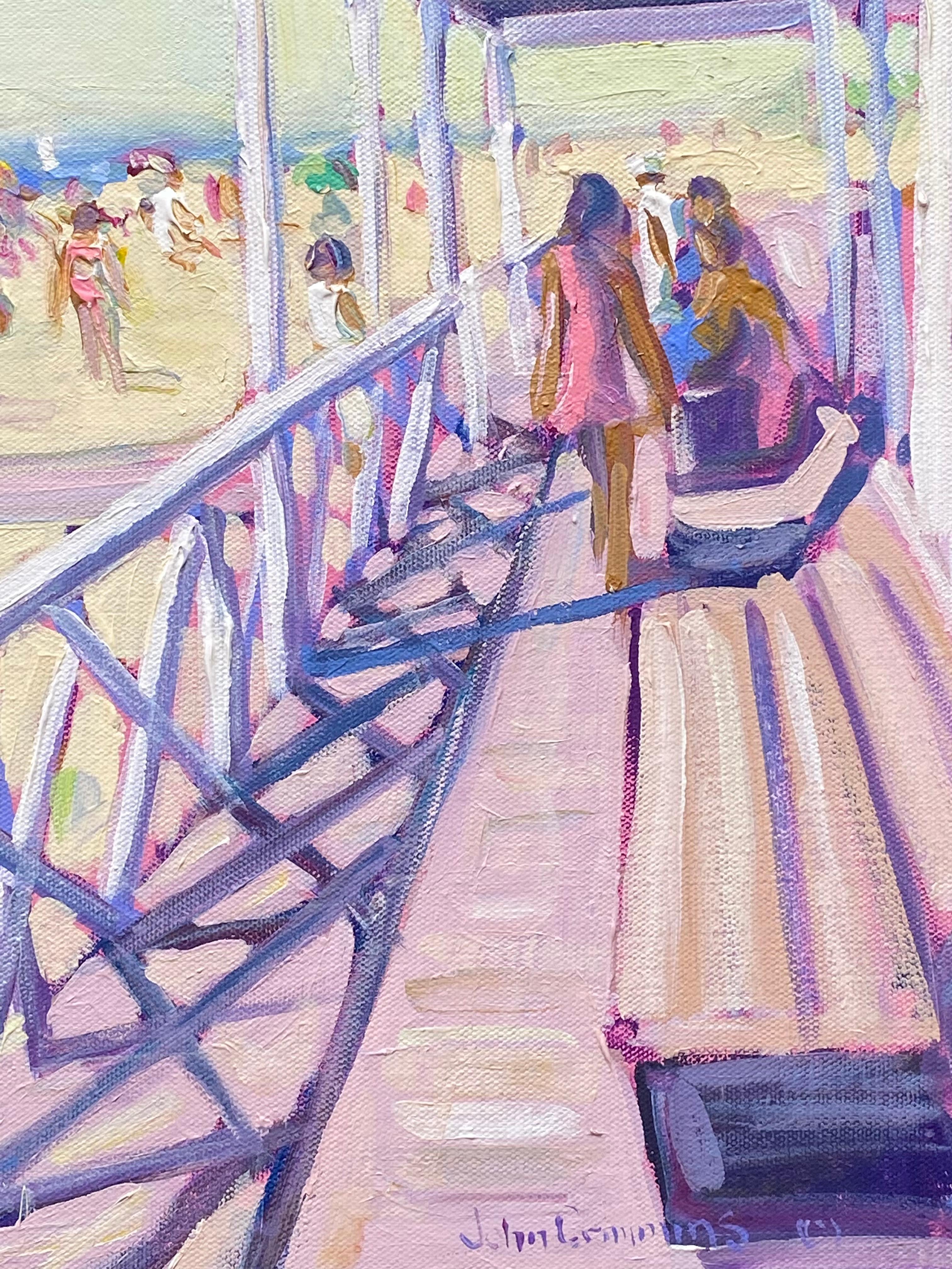Pavilion Cooper's Beach Southampton - Post-impressionnisme Painting par John Crimmins