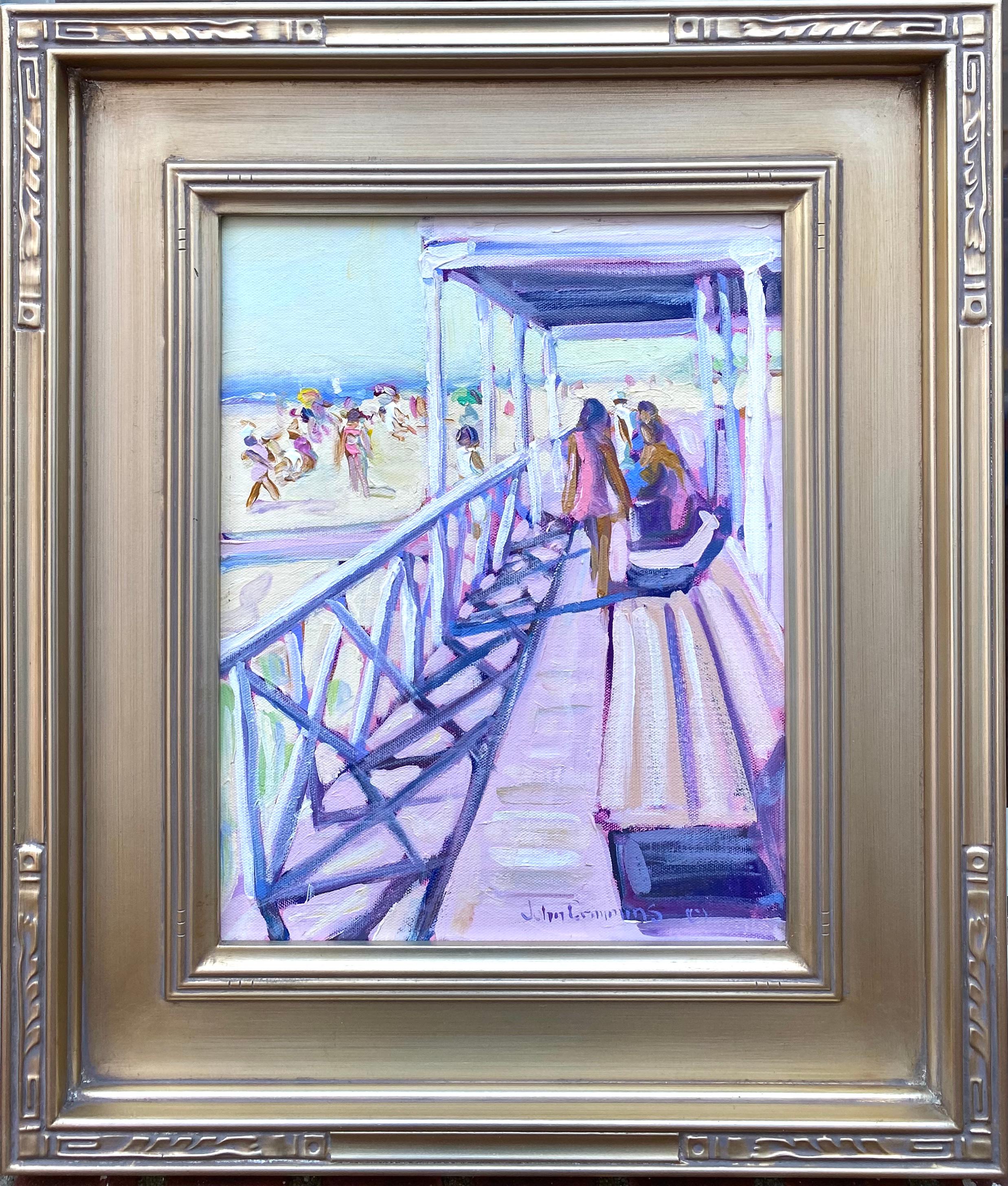 “Pavilion Cooper’s Beach Southampton” - Post-Impressionist Painting by John Crimmins