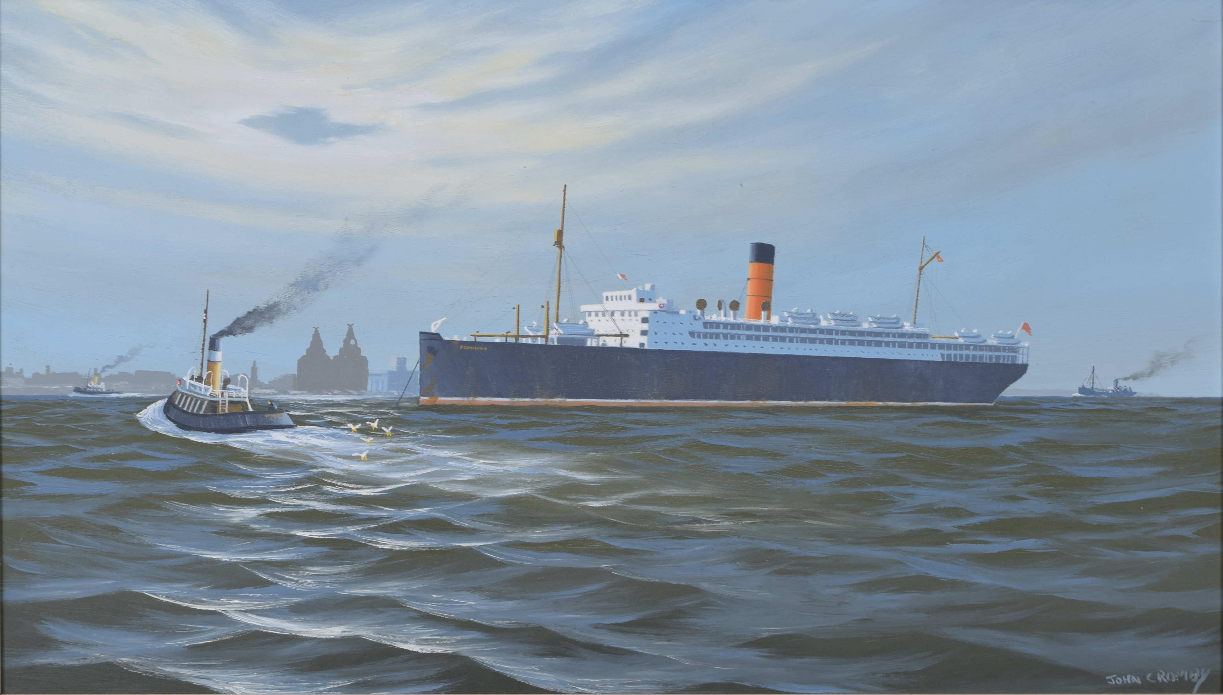 A Passenger Ship in Liverpool Harbour oil painting by John Cromby