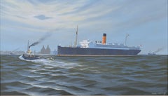 A Passenger Ship in Liverpool Harbour oil painting by John Cromby