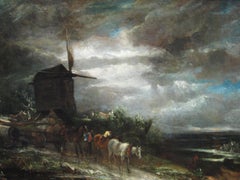 Antique The Old Windmill - John Crome - British - Oil on Canvas