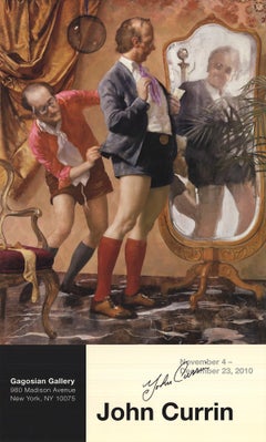 John Currin-Hot Pants-30" x 18"-Offset Lithograph-2010-Brown-men, socks, mirror