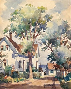 John Cuthbert Hare, Provincetown Street Scene, Watercolor, Cape Cod, New England