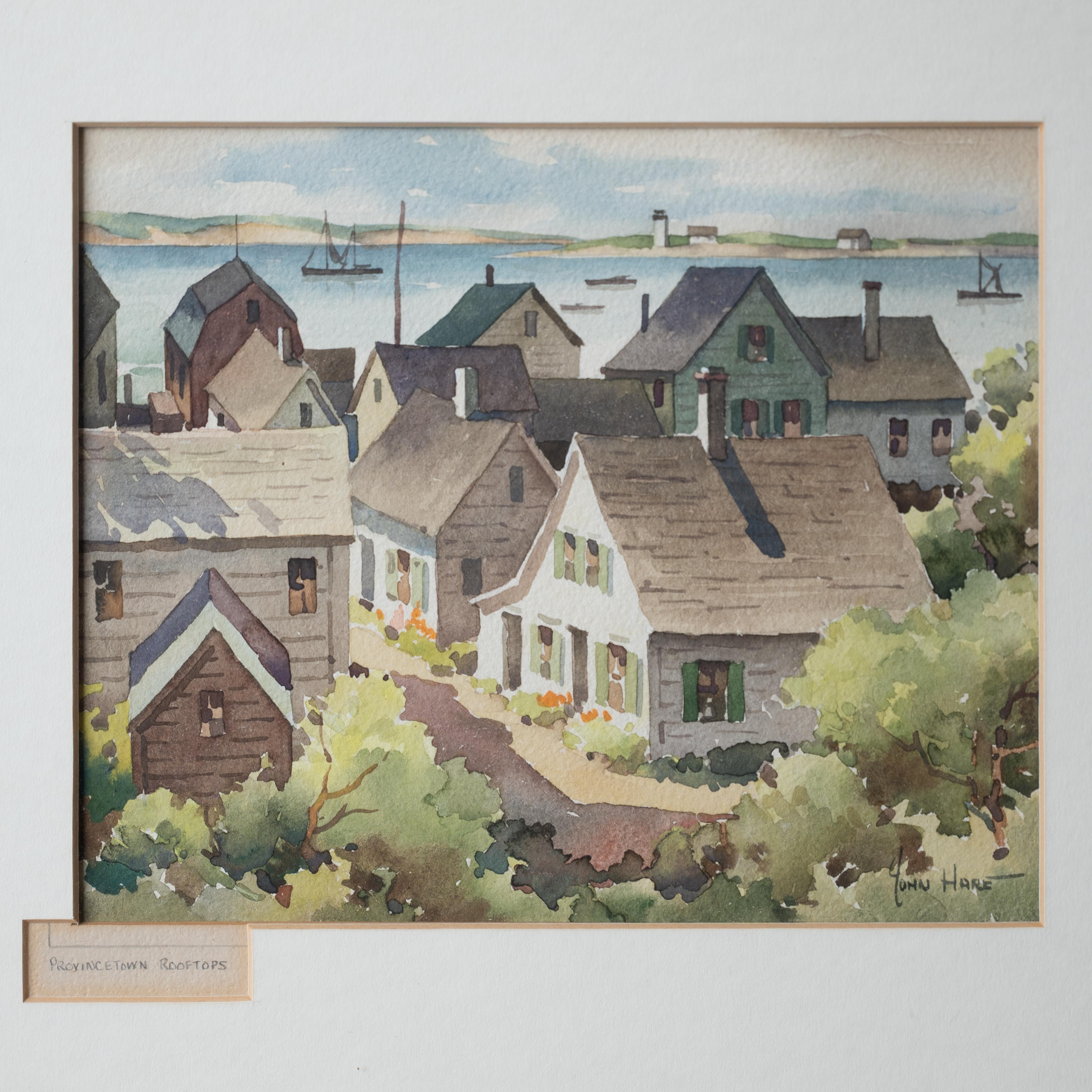 American John Cuthbert Hare Watercolor Paintings - Cape Cod and Provencetown For Sale