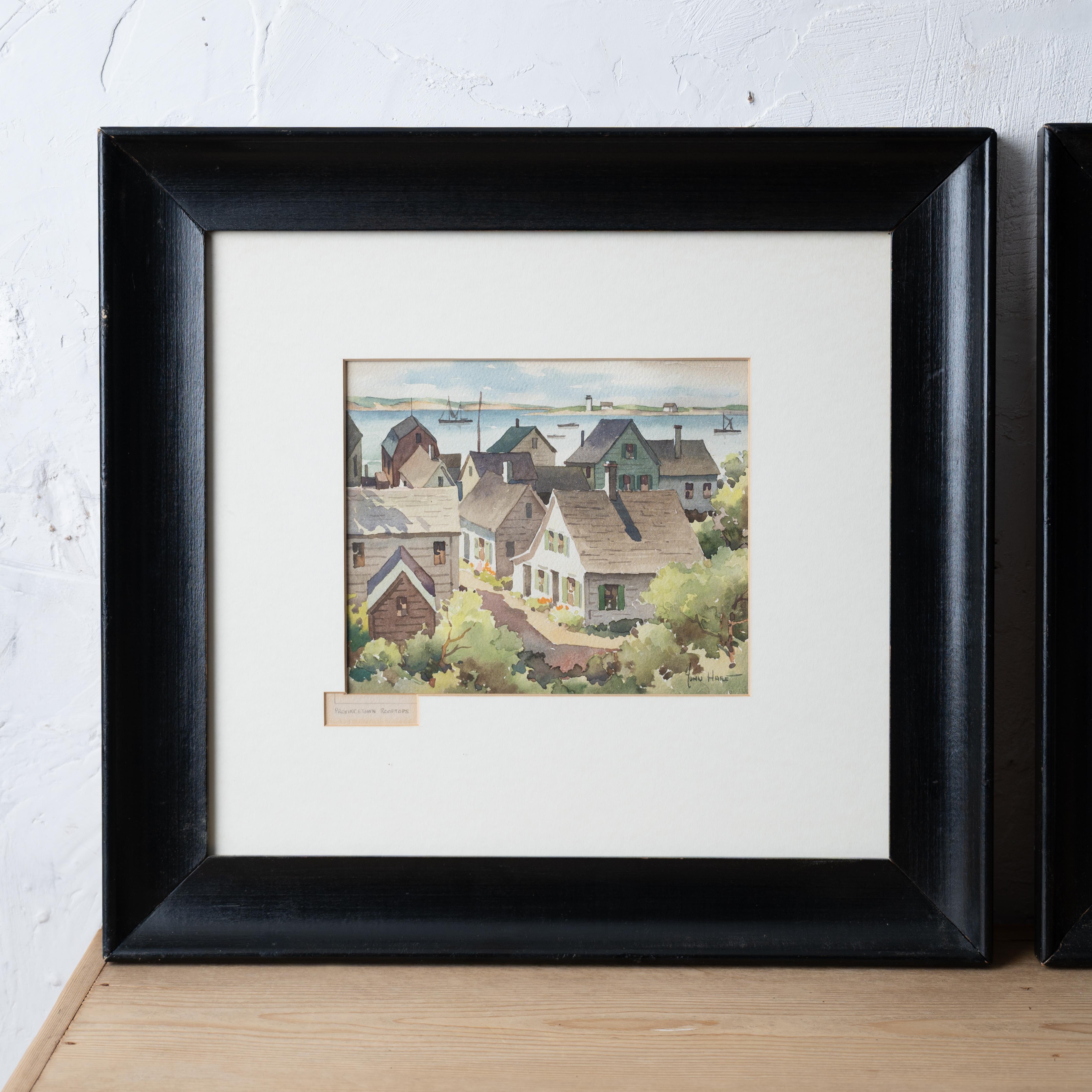Mid-20th Century John Cuthbert Hare Watercolor Paintings - Cape Cod and Provencetown For Sale