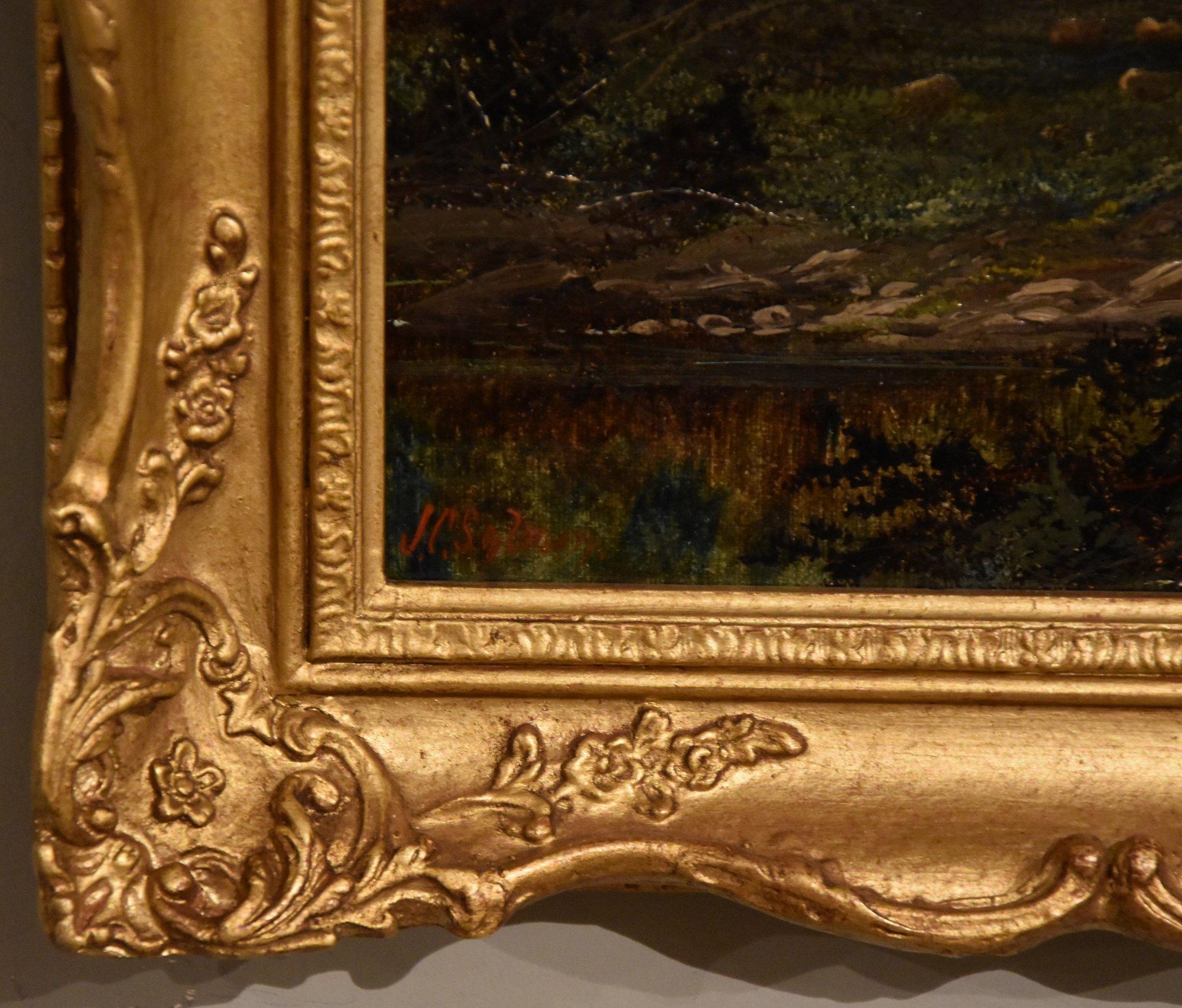 Coppia di dipinti a olio di John Cuthbert Salmon 