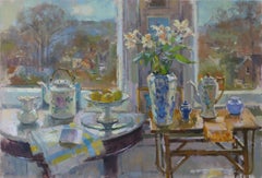 Autumn Studio- original impressionist floral painting- contemporary art