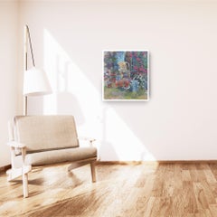 Gardeners' Corner - original floral impressionist oil painting- modern art