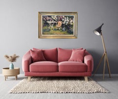 « May Garden » - peinture florale impressionniste originale - œuvre d'art contemporaine