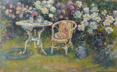 May Garden - still life landscape impressionism classic original modern oil art