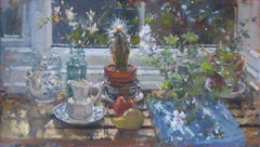 September Light -  Original still life floral oil painting Contemporary Modern