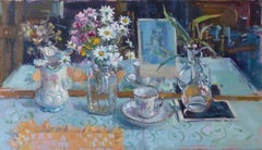Sommerblumen - original florales impressionistisches Ölgemälde - zeitgenössische Kunst