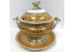 John Davenport Porcelain antica zuppiera inglese, piatto, piatti da zuppa 1810-1830
