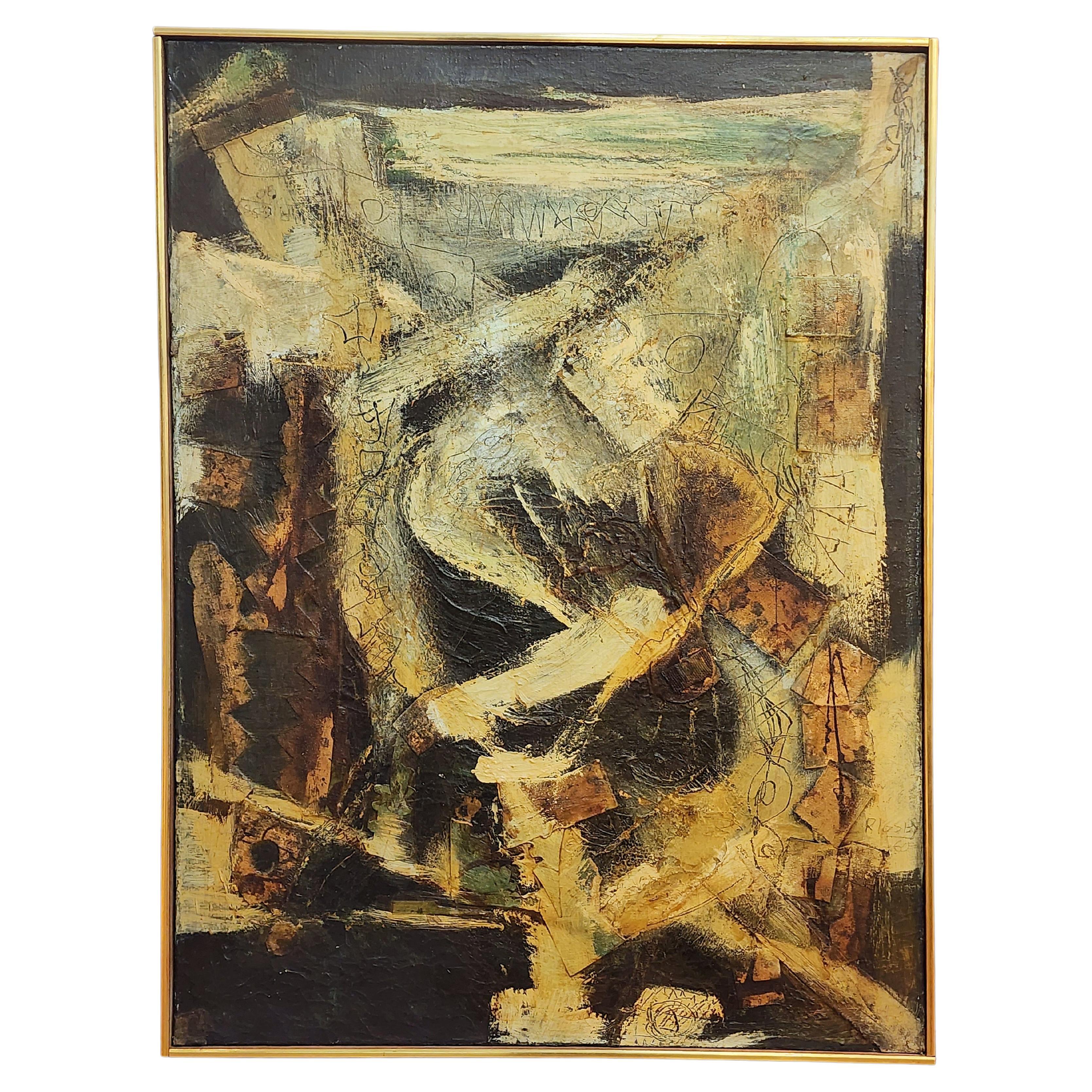 John David Rigsby Abstract Mixed Media on Canvas, American 1960