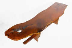 John David Sackett Burled Mesquite Bench After George Nakashima Butterfly Joint