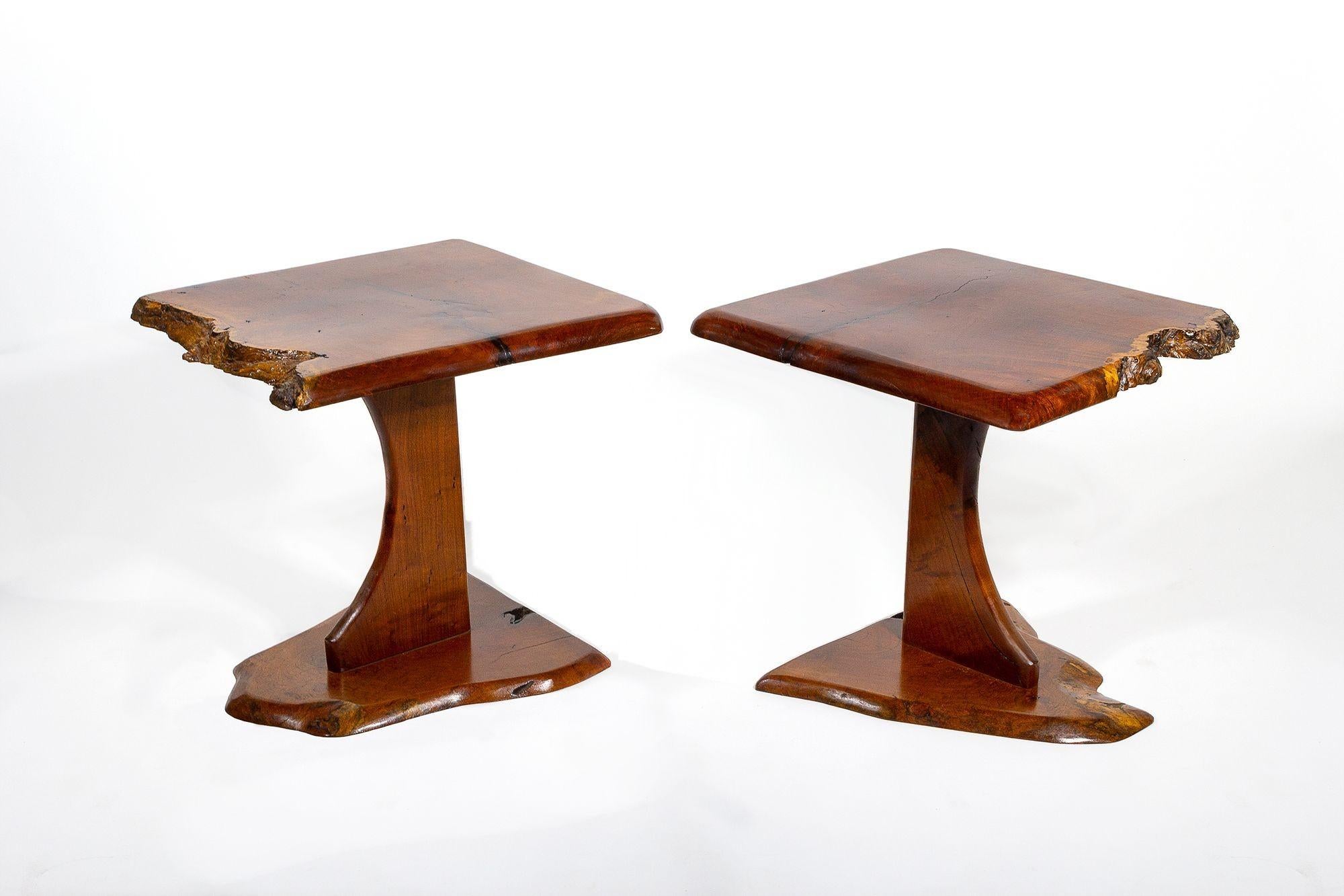 The price is for the set of 3.
 
Beautifully crafted set of three studio-made free edge tables commissioned by an important Dallas Collector and bench-made by locally renowned San Antonio woodworker John David Sackett from regionally sourced