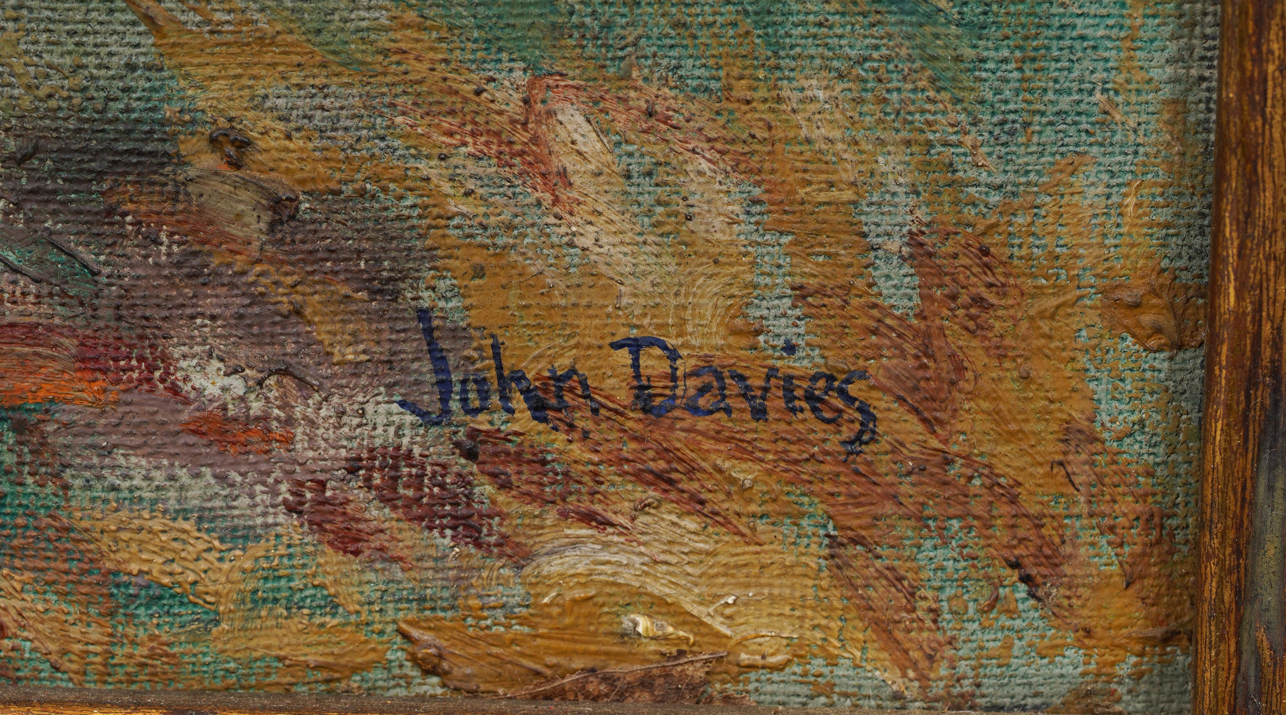 Ancienne peinture impressionniste américaine signée Fall Landscape encadrée Rare Oil Painting en vente 4