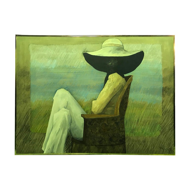 John Dawson Exceptionally Large Surreal Signed Oil Painting the Shady Lady, 1994 For Sale at 1stdibs