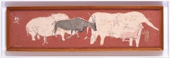 British mid century mixed media 'Cave painting' by John Day
