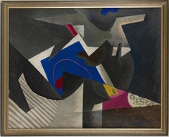 1940 Abstract Mid 20th Century American Scene Modern WPA Era Abstraction