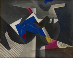 1940 Abstract Mid 20th Century American Scene Modern WPA Era Abstraction
