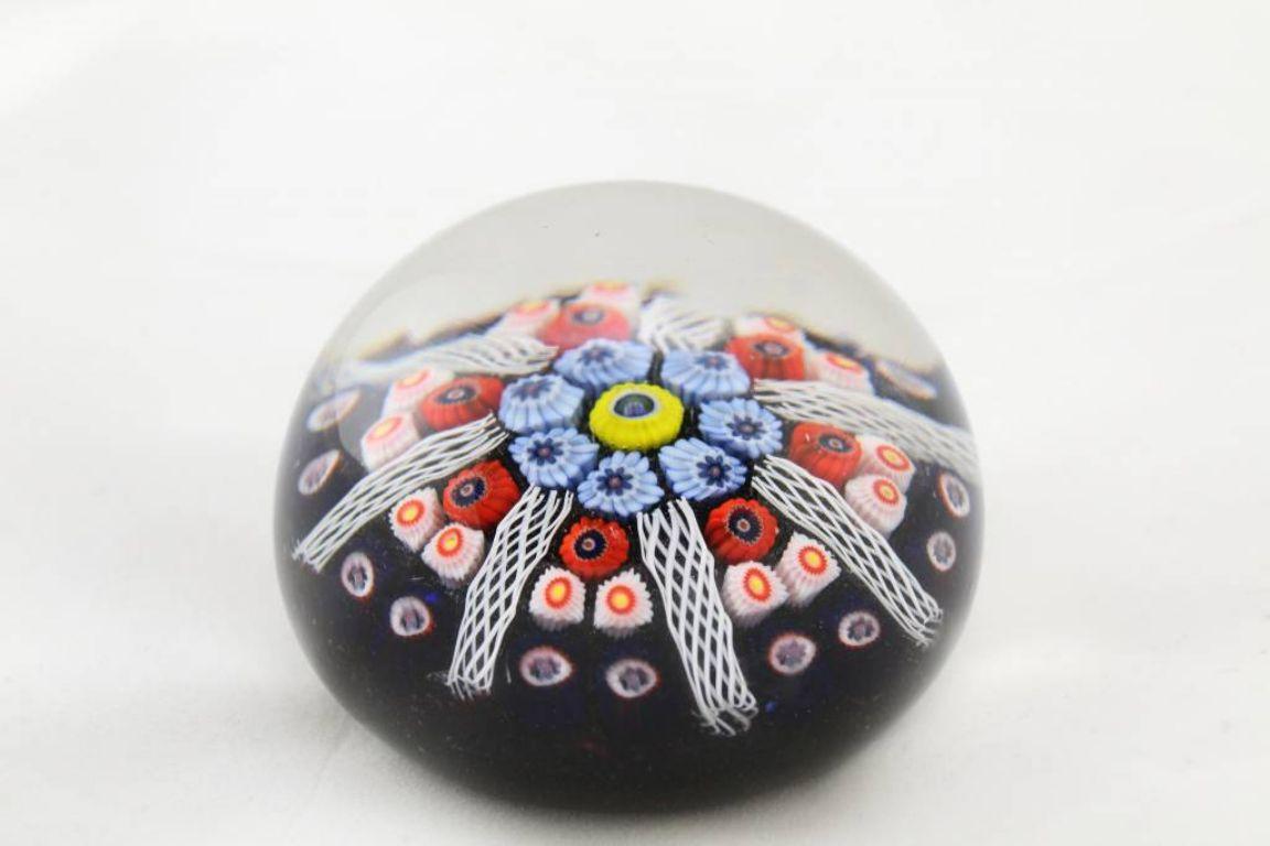 Glass paperweight.

A paperweight is an object that can be placed on a desk on top of papers to prevent them from blowing away. This goes back a long way, in Egypt they already used paper wights.

The word comes from French and is pronounced that