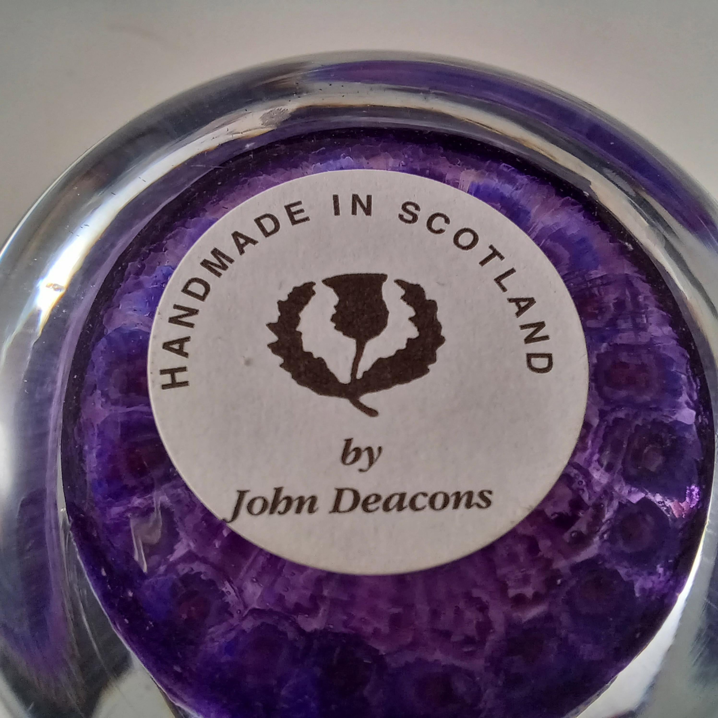 Pisapapeles millefiori de cristal morado John Deacons STK St Kilda Moderno de mediados de siglo en venta