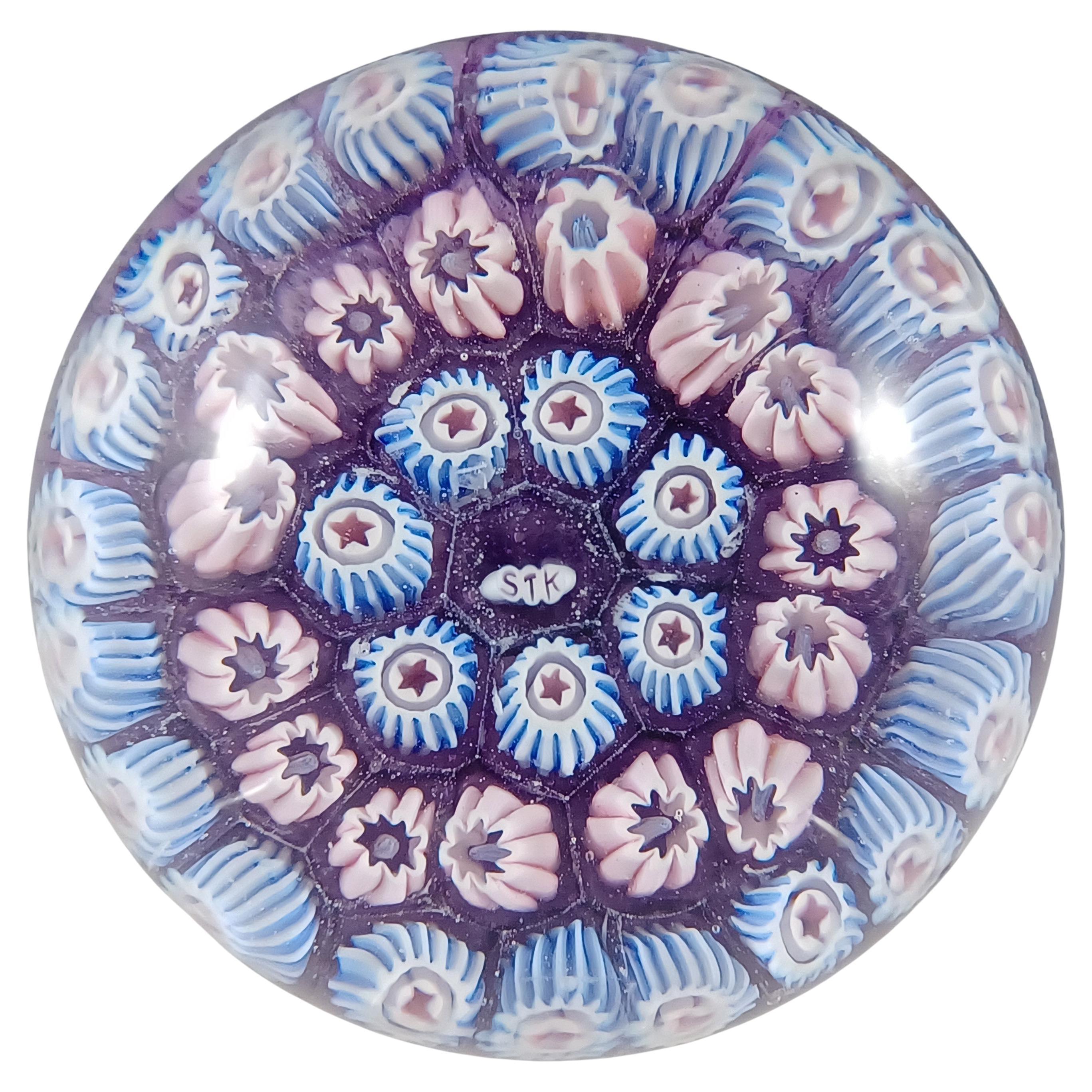 Pisapapeles millefiori de cristal morado John Deacons STK St Kilda
